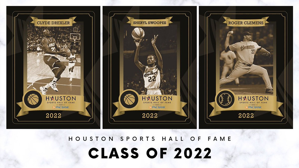 Local legends Roger Clemens, Clyde Drexler and Sheryl Swoopes received  their Houston Sports Hall of Fame rings and Walk of Fame plaques