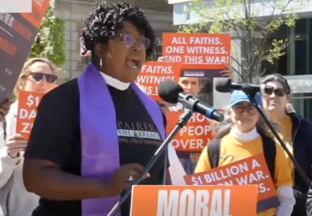 ‘Books not bombs’: Faith leaders rally against war